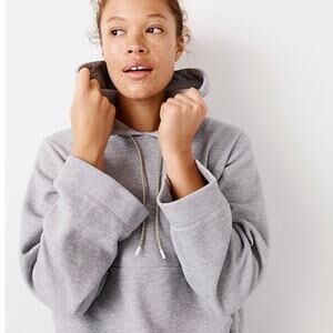 J.Crew women’s cropped hoodie gray sz sm oversized